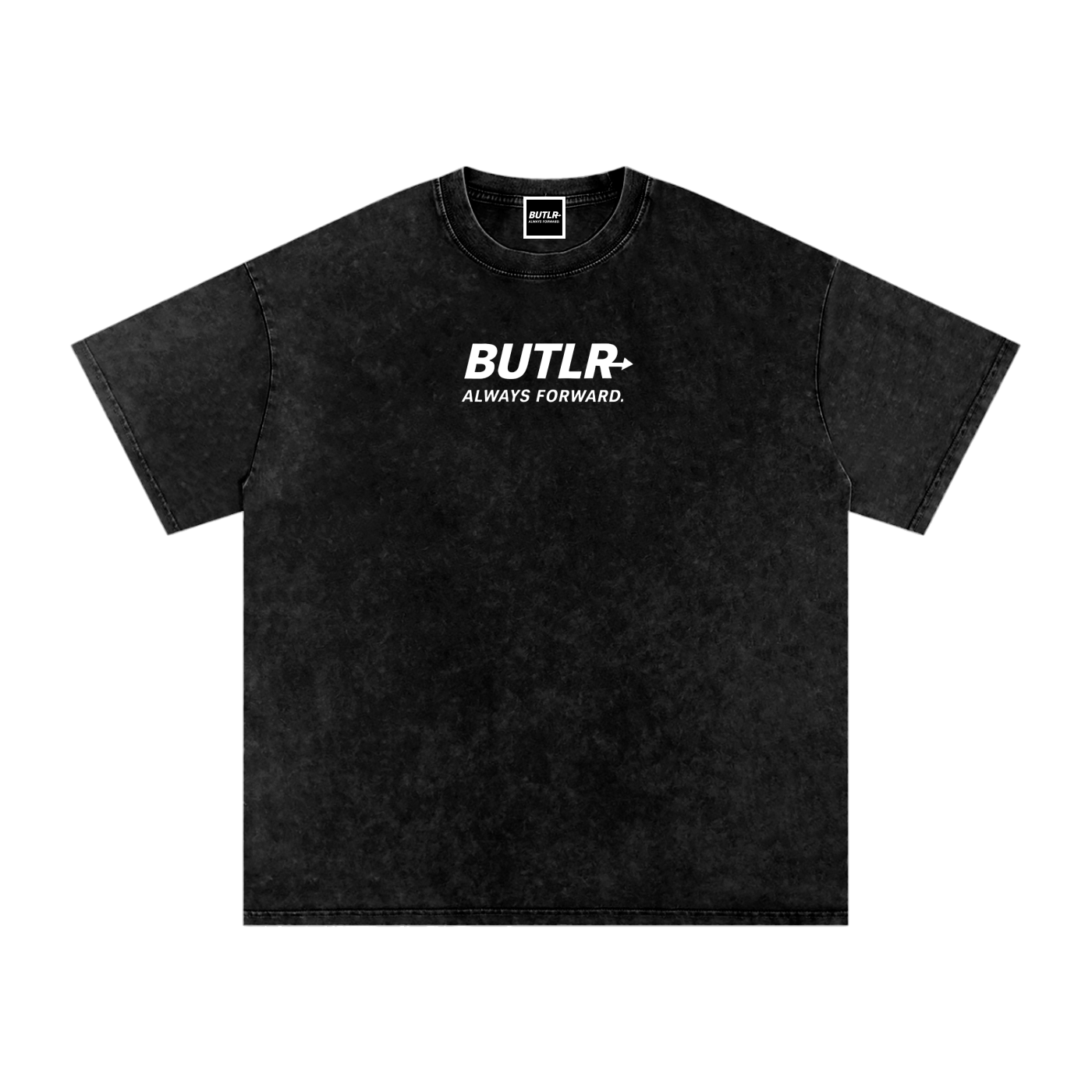 Snow Washed Oversized Cotton T-Shirt - Black