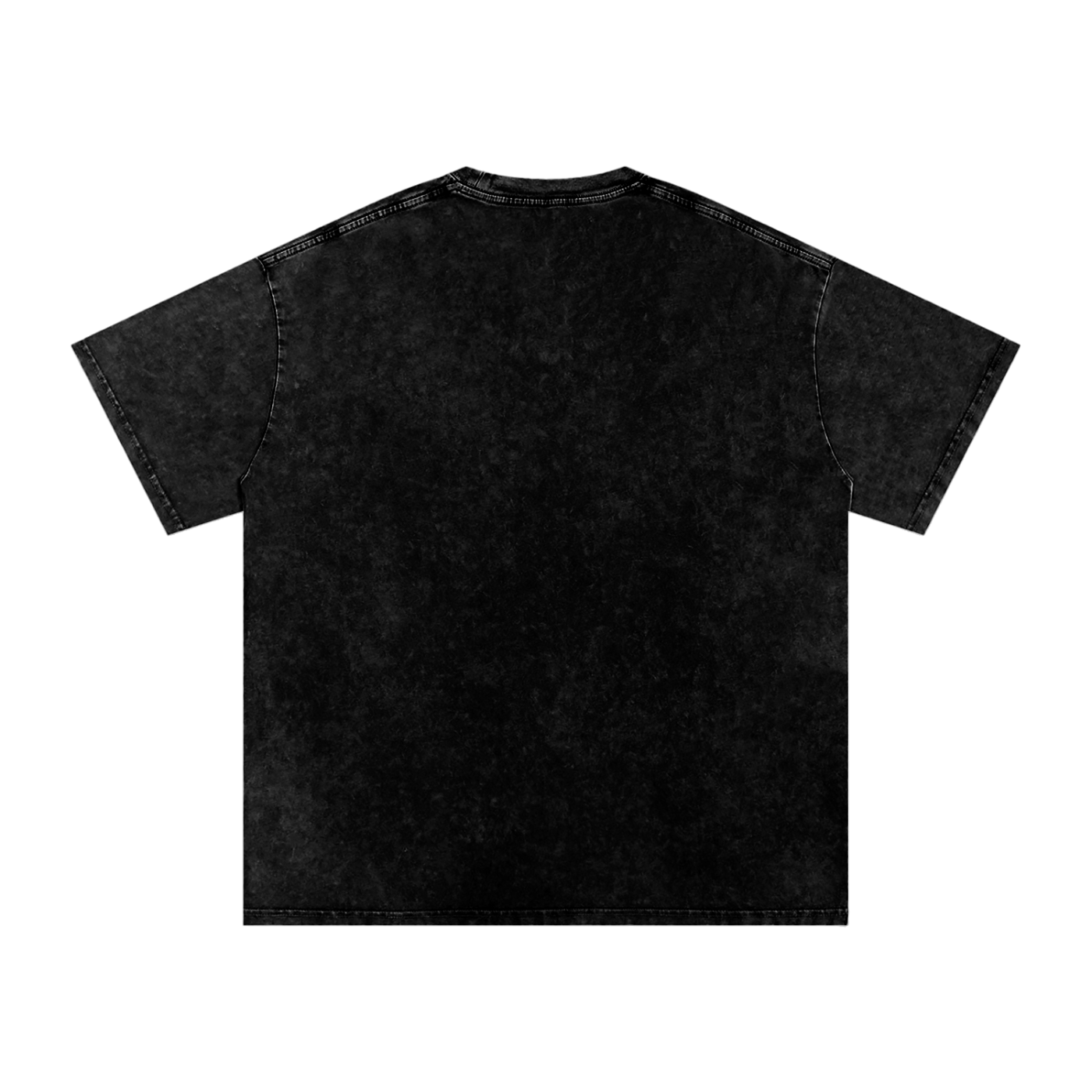Snow Washed Oversized Cotton T-Shirt - Black