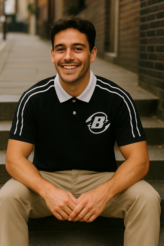 Contrast Collar Short-Sleeve Polo Shirt