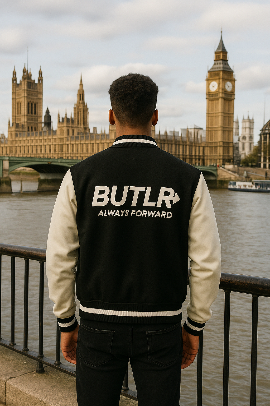 Baseball Inspired Fleeced Varsity Jacket